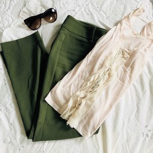 WHBM cropped ankle pants in cargo green